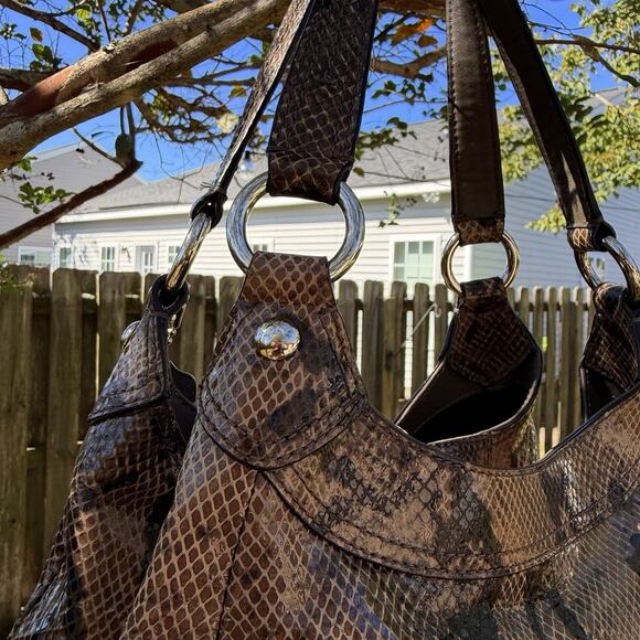 Coach Soho Purse Embossed Python Calfskin Leather W/ Matching Soho Wallet MINT - Picture 11 of 16